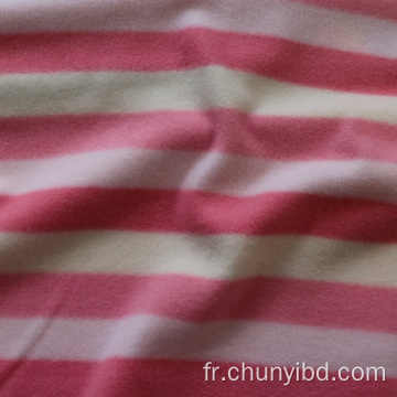 100 Couleur personnalisée en polyester motif de bandes doux et extensible tissu polaire en polaire pour vêtements